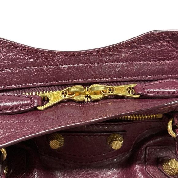 Balenciaga Handbag The Giant Mini City 309544 Purple Leather - Picture 12 of 15